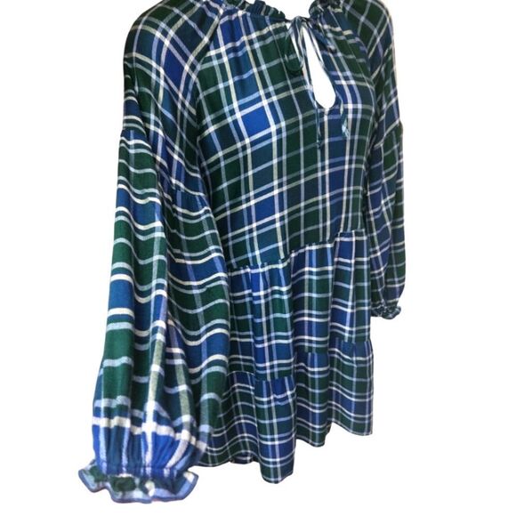 SHOW ME YOUR MUMU Women's Ainsley Long Sleeve Plus Size Flannel Plaid Mini Dress - Picture 11 of 16
